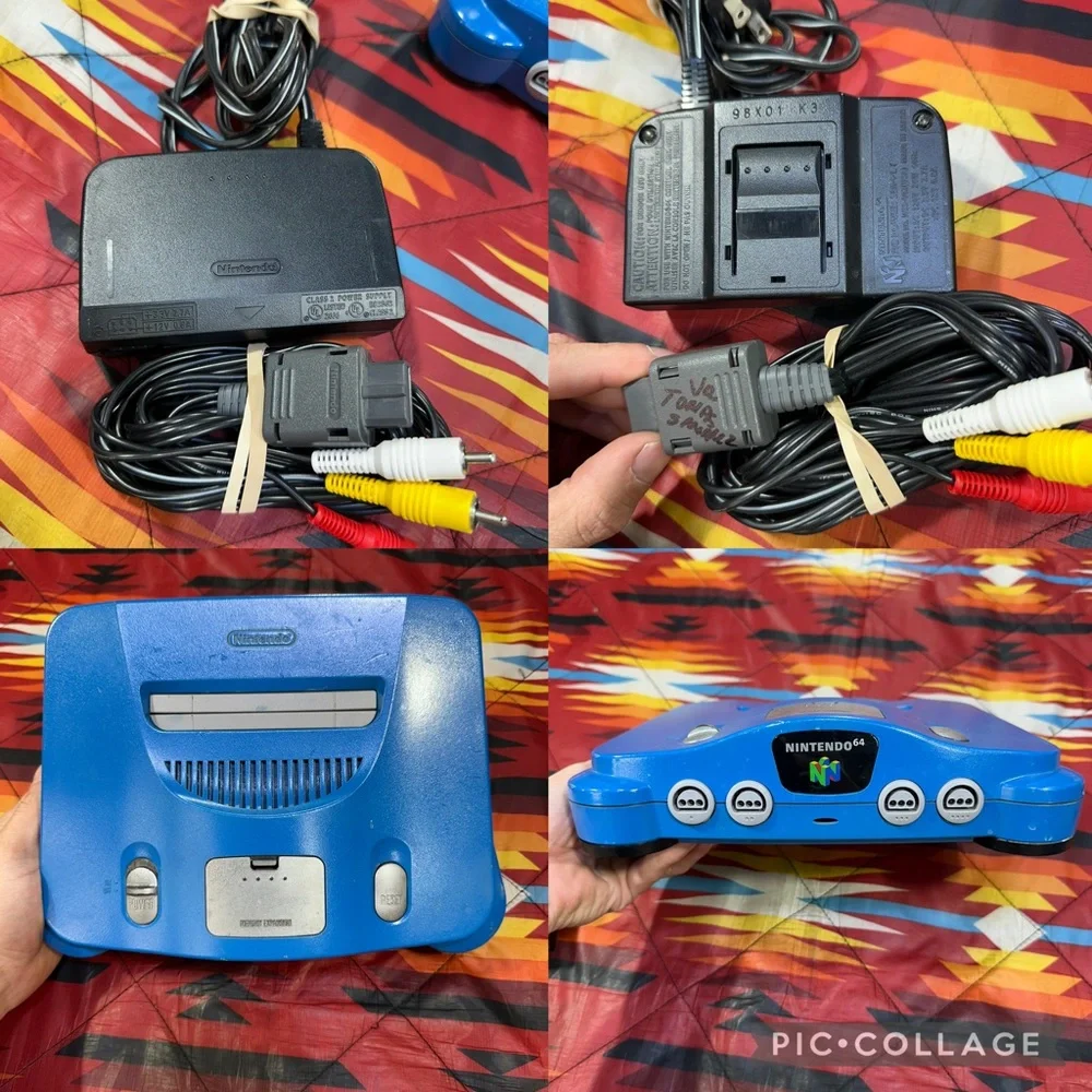 Nintendo 64 (N64) Console Bundle 1 Controller & 3 Games & Cables TESTED (READ)
